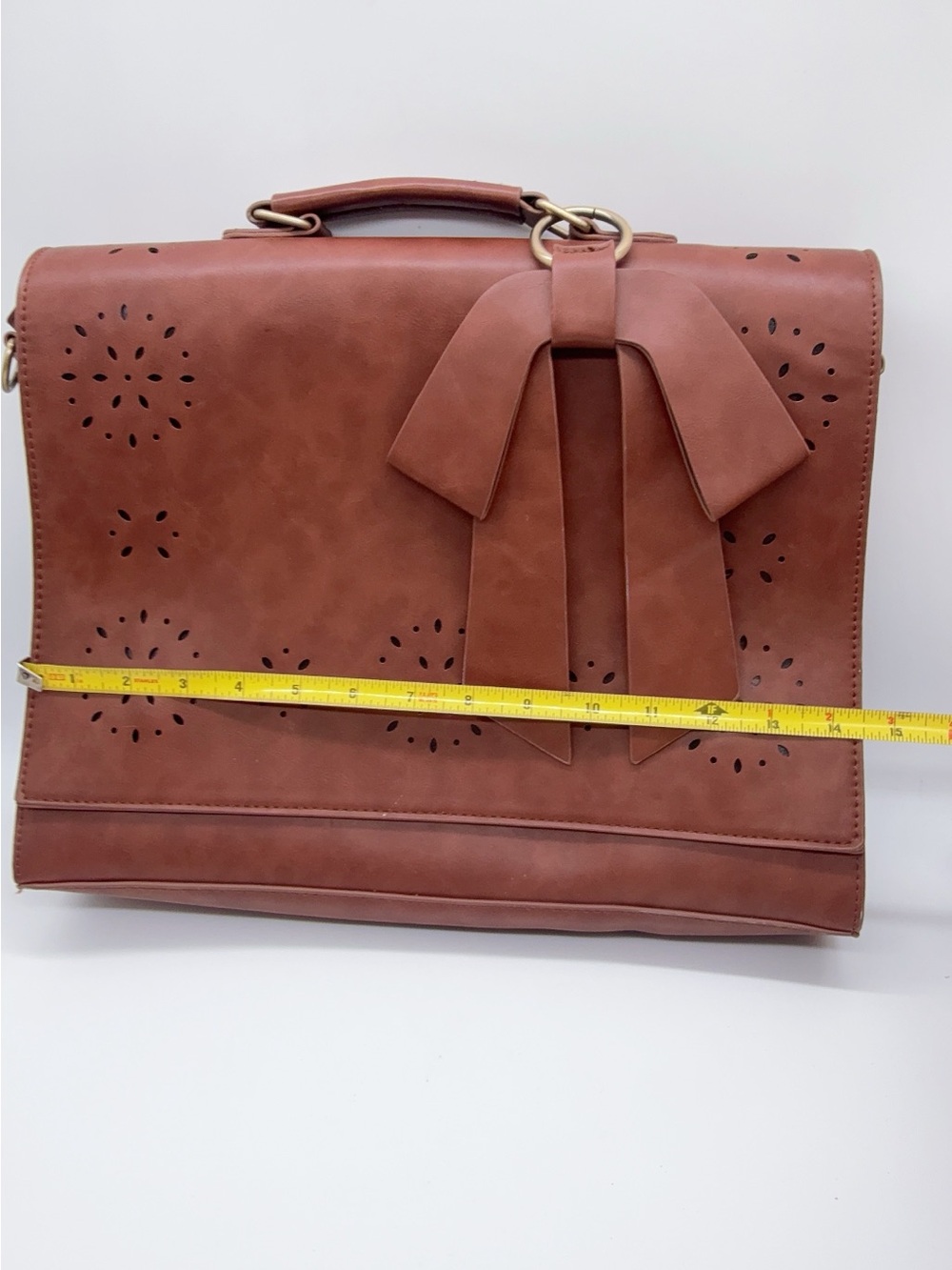 Ecosusi brown Briefcase Laptop Bag Faux Leather (no strap) - Picture 7 of 9